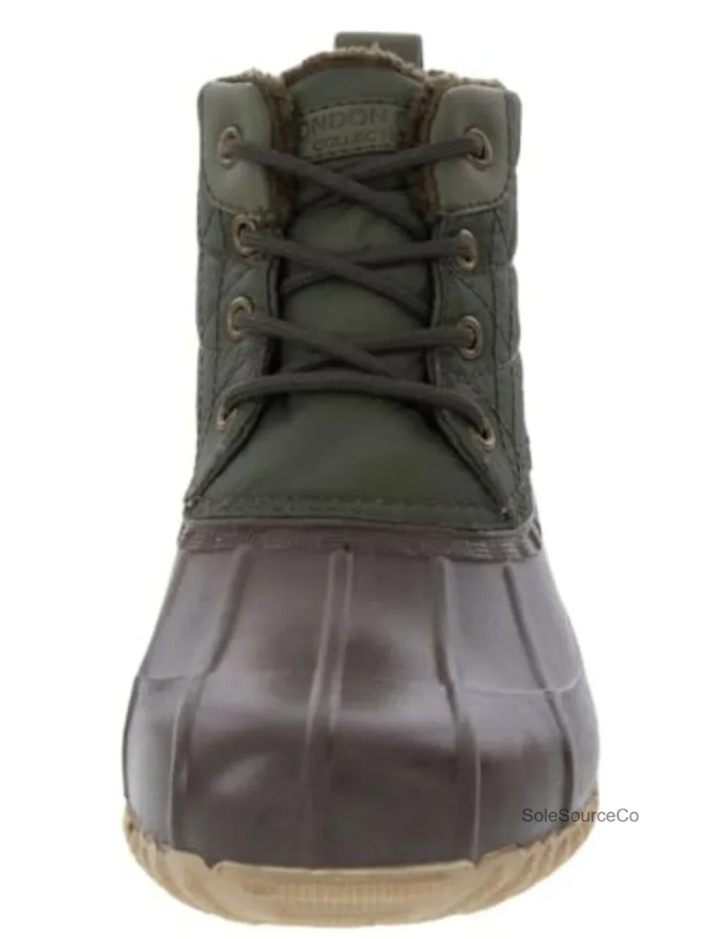 Nylon Quilted Mid-Calf Lace-Up Rain Boots Water Resistant Winter Boot